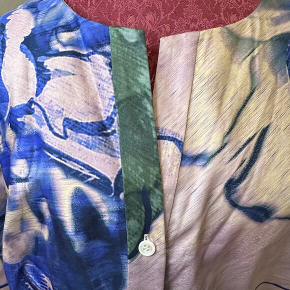 Carlisle Collection Watercolor Cinched Blouse Size 6 Small - Picture 3 of 9